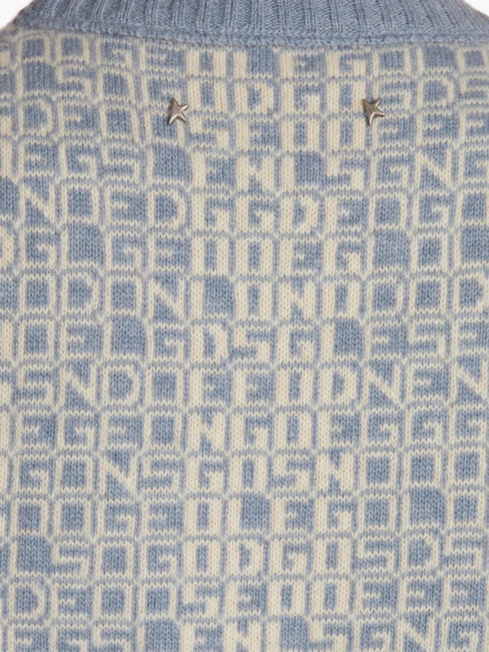 Deadstock Golden Goose Blue Cream Logo Jacquard Pullover - Picture 4 of 5